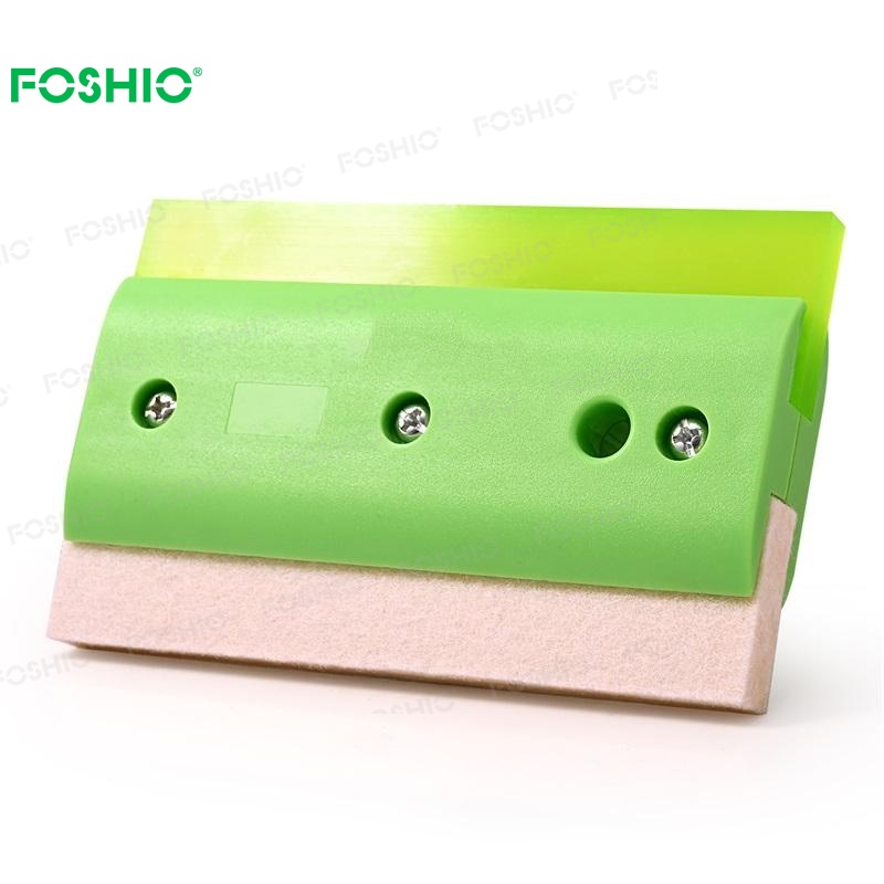 Foshio Car Vinyl Wrap Tool Double Side Rubber Wool Squeegee For